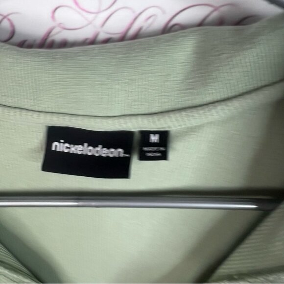 Nickelodeon cropped tshirt SpongeBob Patrick Olive Green Crop Top Embroidery y2k - Picture 4 of 7